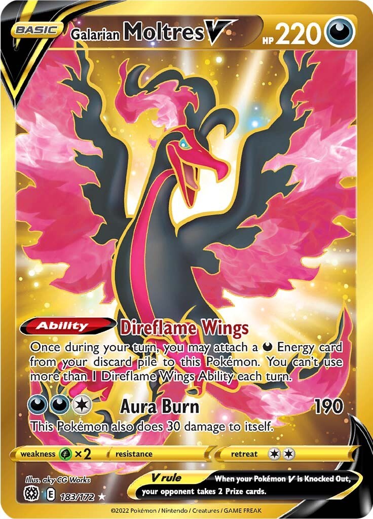 Galarian Moltres V (Secret) - 183/172 - (SWSH09: Brilliant Stars)