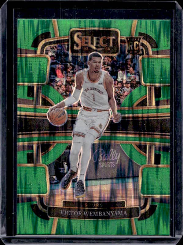 2023/24 Panini Select Victor Wembanyama #87 Rookie Green Shock Prizm