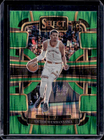 2023/24 Panini Select Victor Wembanyama #87 Rookie Green Shock Prizm