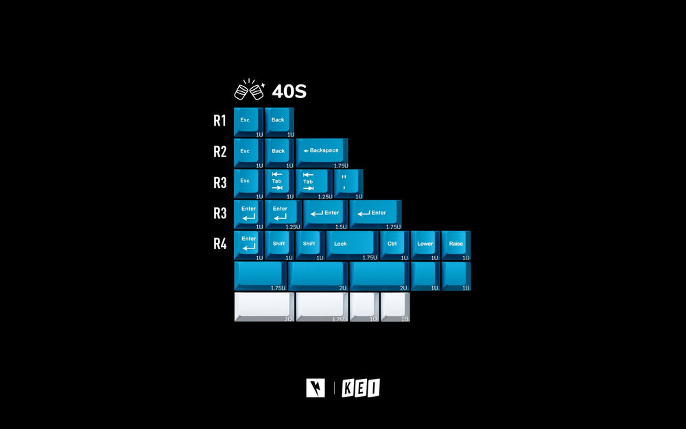 Key Kobo Soju Blue Cherry Profile Double Shot ABS Keycap Set