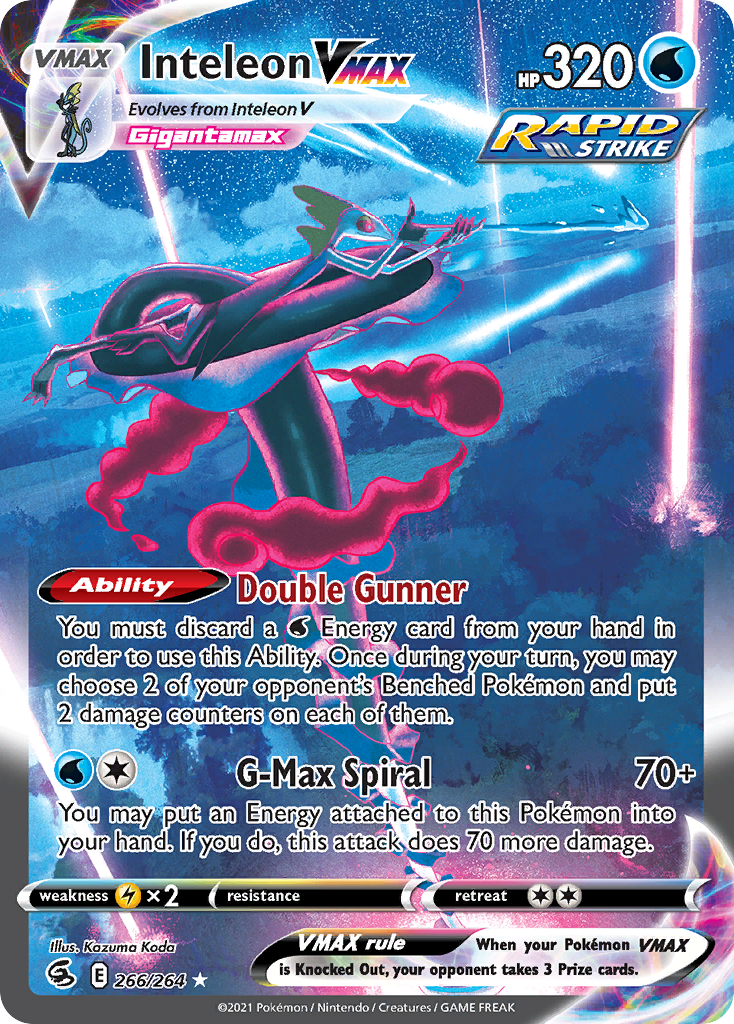 Inteleon Vmax 266 264 Fusion Strike Holofoil