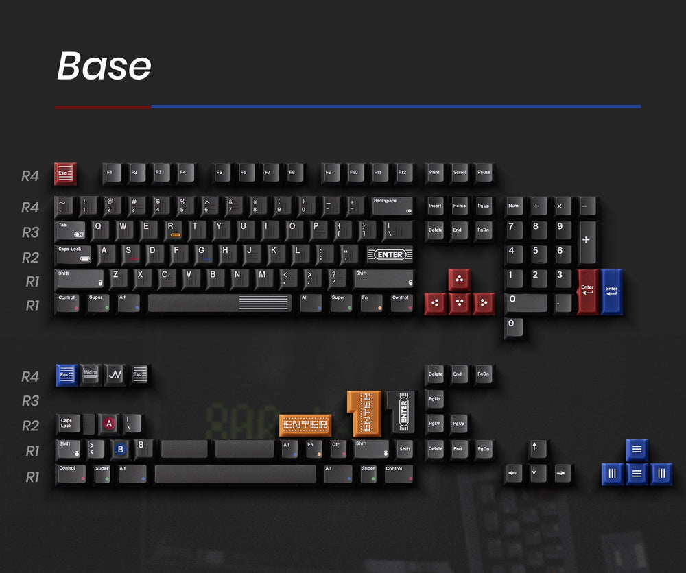 80Retros Game 1989 Black Translucent Keycap Set