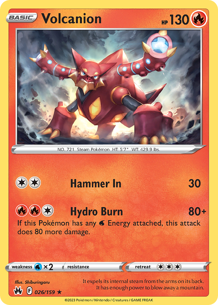 Volcanion 26 159 Crown Zenith Holofoil