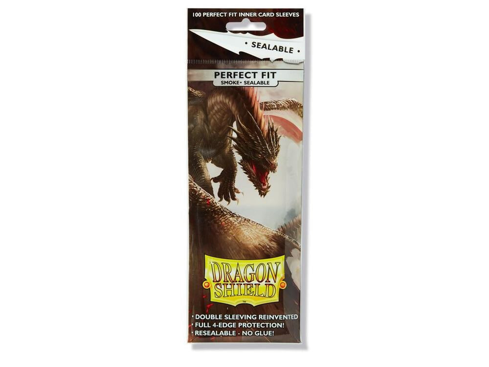 Dragon Shield Standard Perfect Fit Sealable Inner Card Sleeves Smoke 100ct Bag