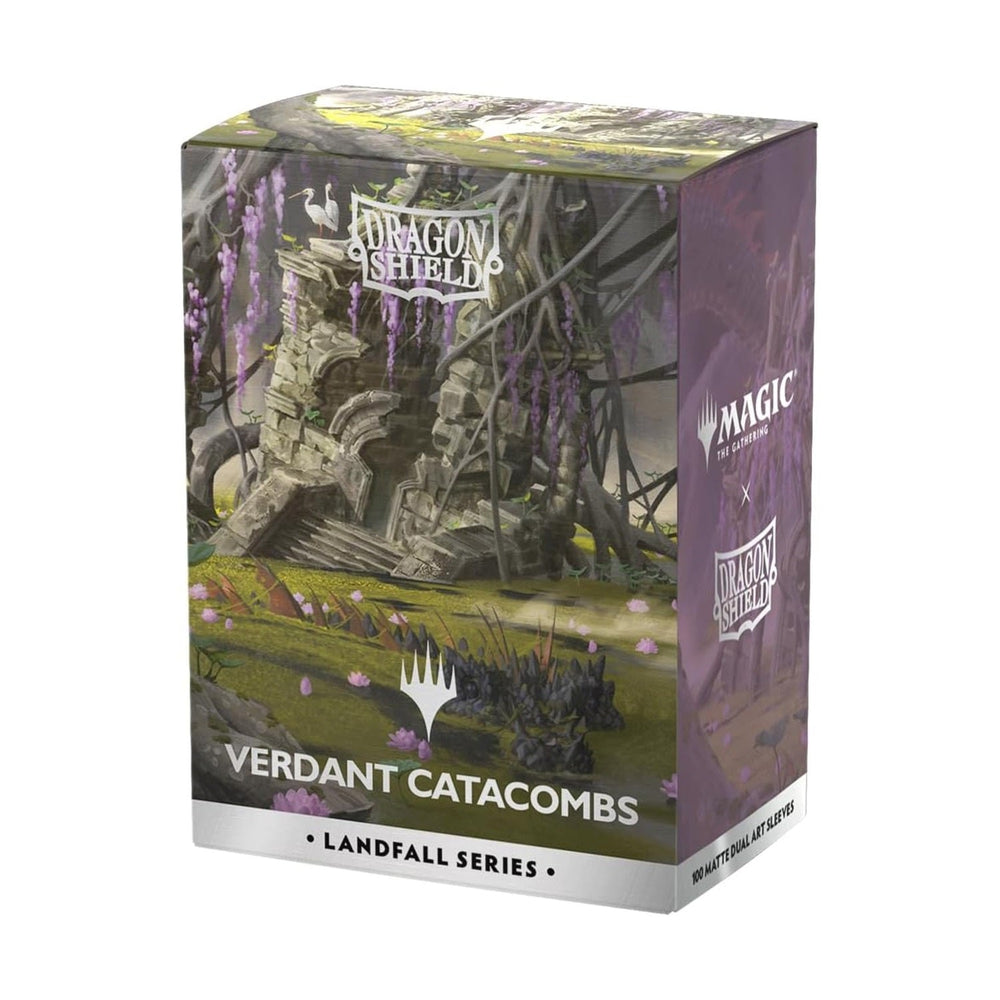Dragon Shield Standard Matte Dual Art Magic The Gathering Landfall Series Card Sleeves Verdant Catacombs 100ct