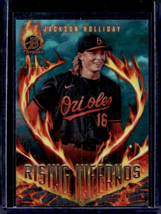 2024 Bowman Chrome Jackson Holliday #RI-9 Rising Infernos Aqua /125