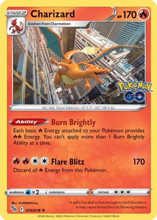 Charizard (10/078) - Pokemon GO Reverse Holofoil