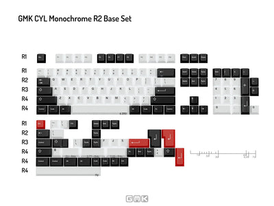 GMK Monochrome R2 Double Shot ABS Keycap Set