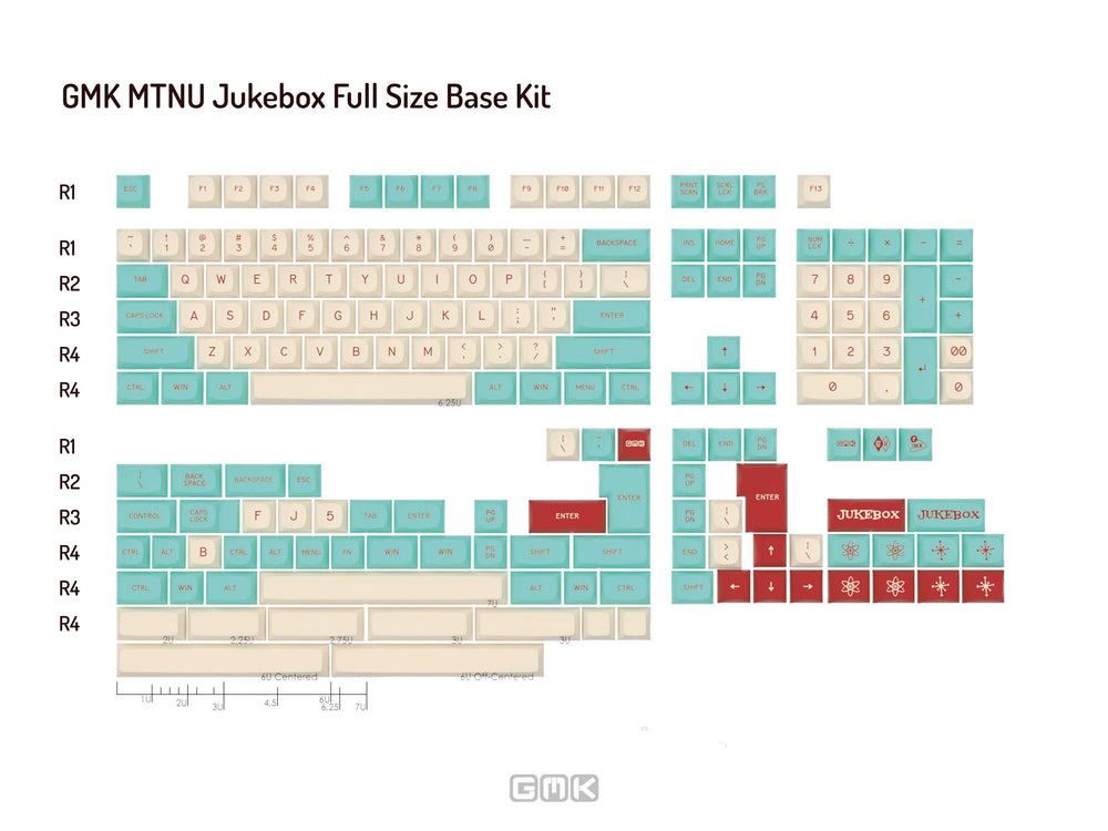 GMK Jukebox MTNU Profile Double Shot PBT Keycap Set
