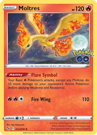 Moltres (12/078) - Pokemon GO Holofoil