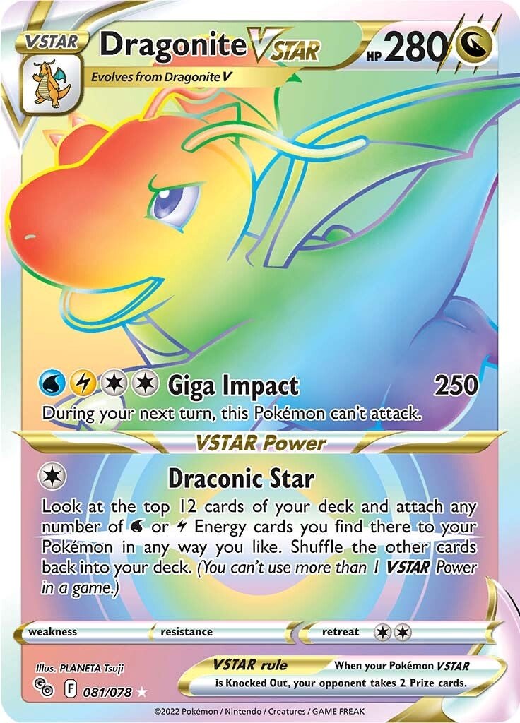 Dragonite VSTAR (Secret) - 081/078 - (Pokemon GO)