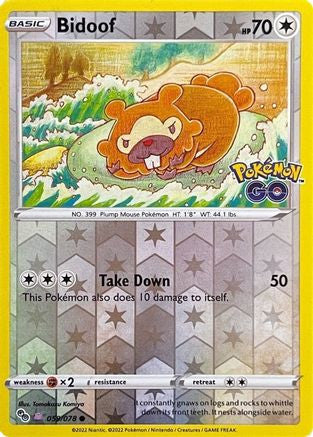 Bidoof Peelable Ditto 59 Pokemon Go Reverse Holofoil