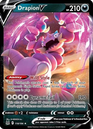 Drapion V (118/196) - SWSH11 Lost Origin Holofoil