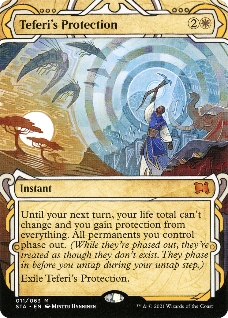 Teferi's Protection (STA-011) - Strixhaven Mystical Archive: (Showcase) (Borderless) Etched Foil