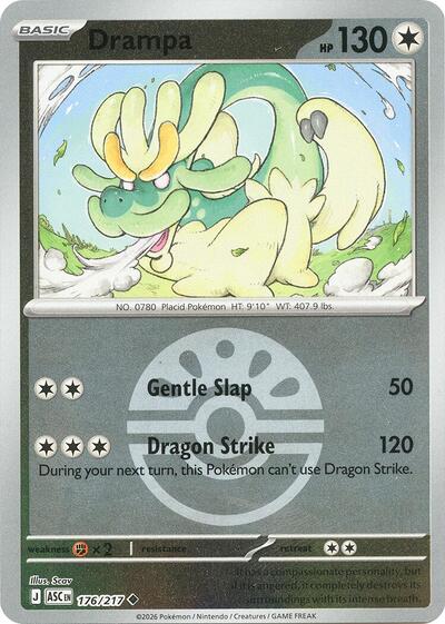 Drampa - Friend Ball - 176/217 - Uncommon [me025-176] [Reverse Holo]