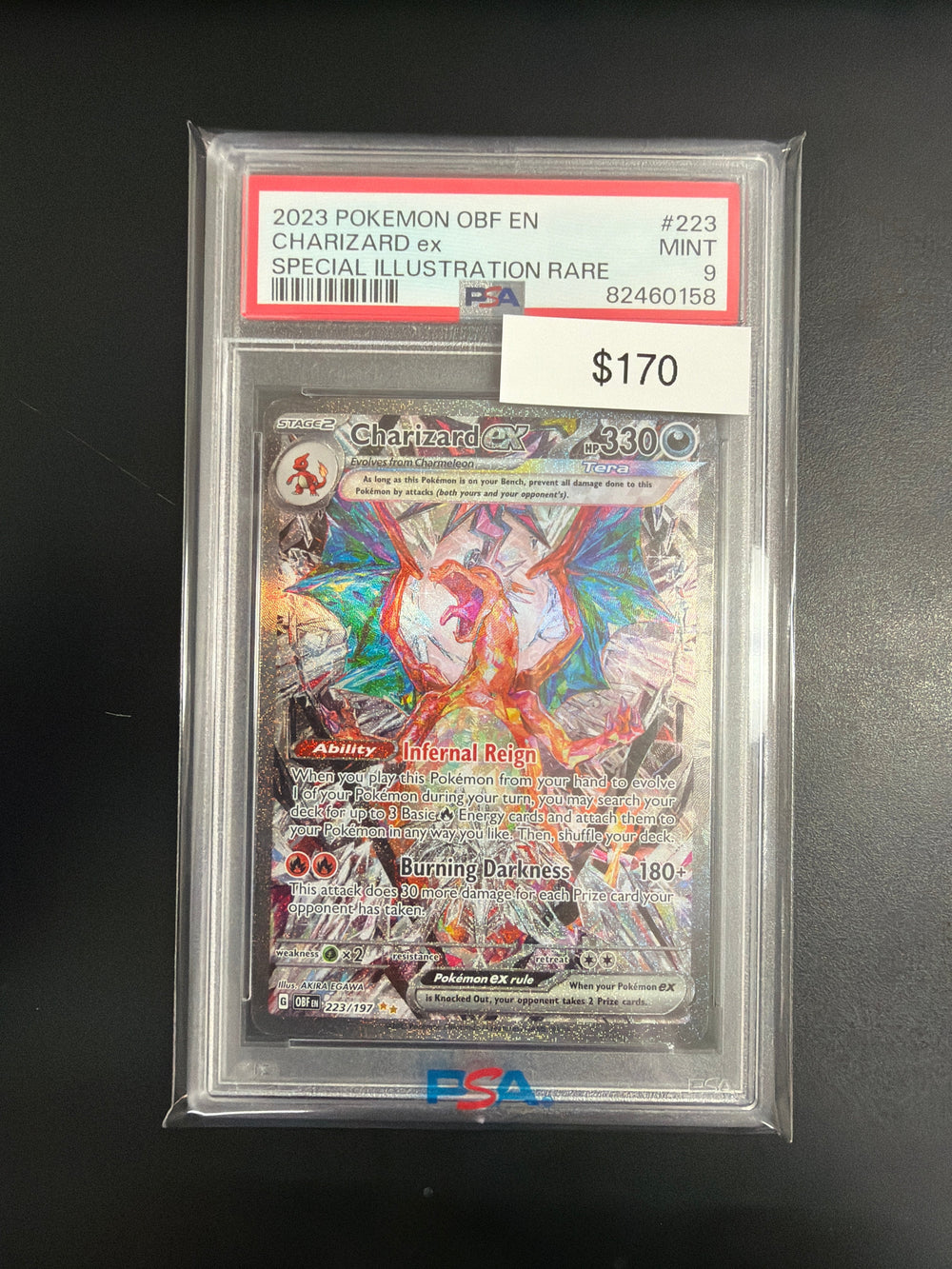 Pokemon Obsidian Flames Charizard EX #223 PSA 9