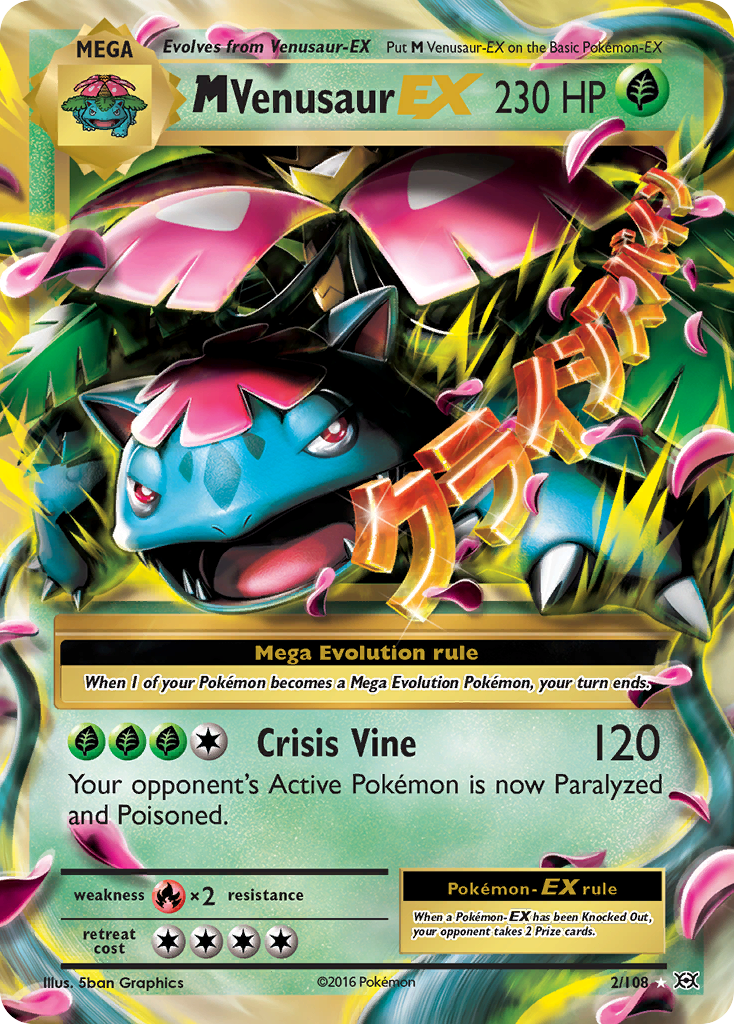 M Venusaur Ex 2 108 Evolutions Holofoil