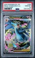 2025 POKEMON PFL EN-PHANTASMAL FLAMES 109 MEGA CHARIZARD X EX ULTRA RARE PSA 10