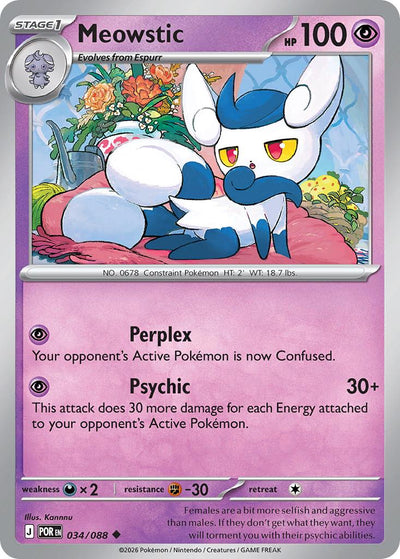 Meowstic - 034/088 - Uncommon [me03-034] [Non-Holo]