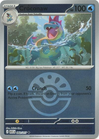 Croconaw - Friend Ball - 042/217 - Uncommon [me025-042] [Reverse Holo]