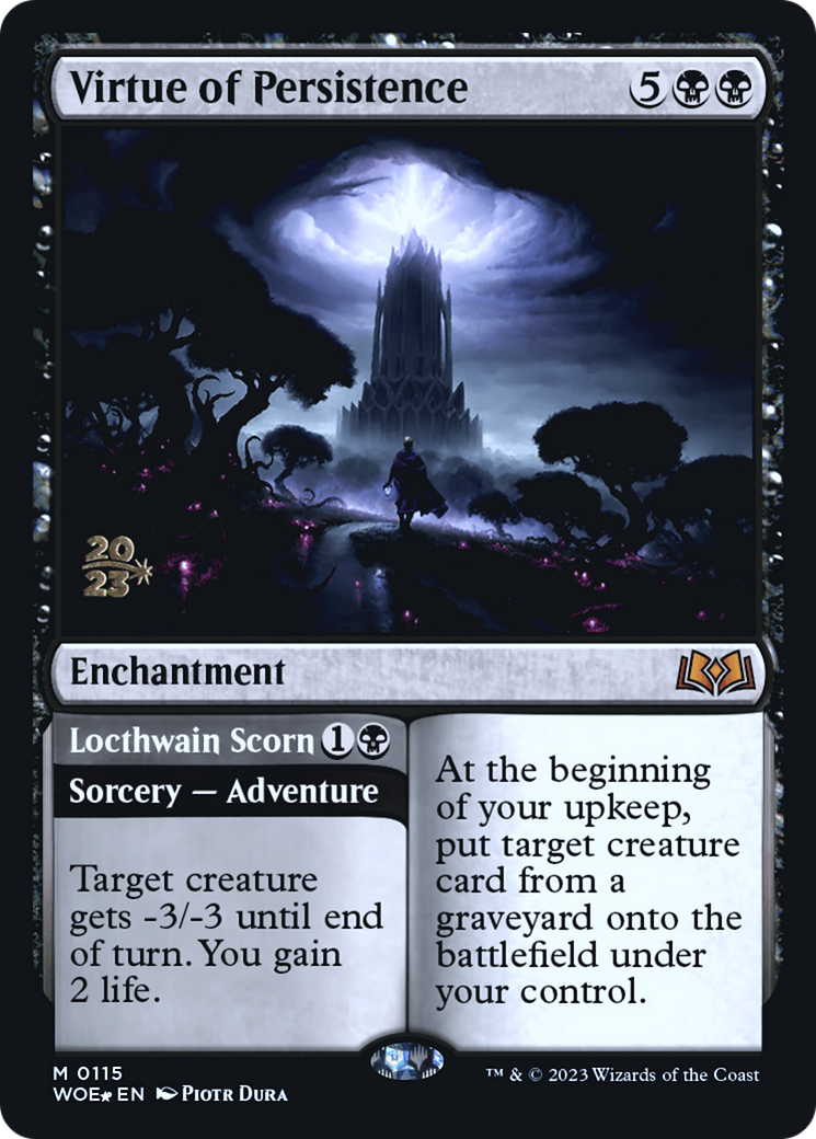 Virtue of Persistence // Locthwain Scorn (PRE-115S) - Wilds of Eldraine Promos Foil