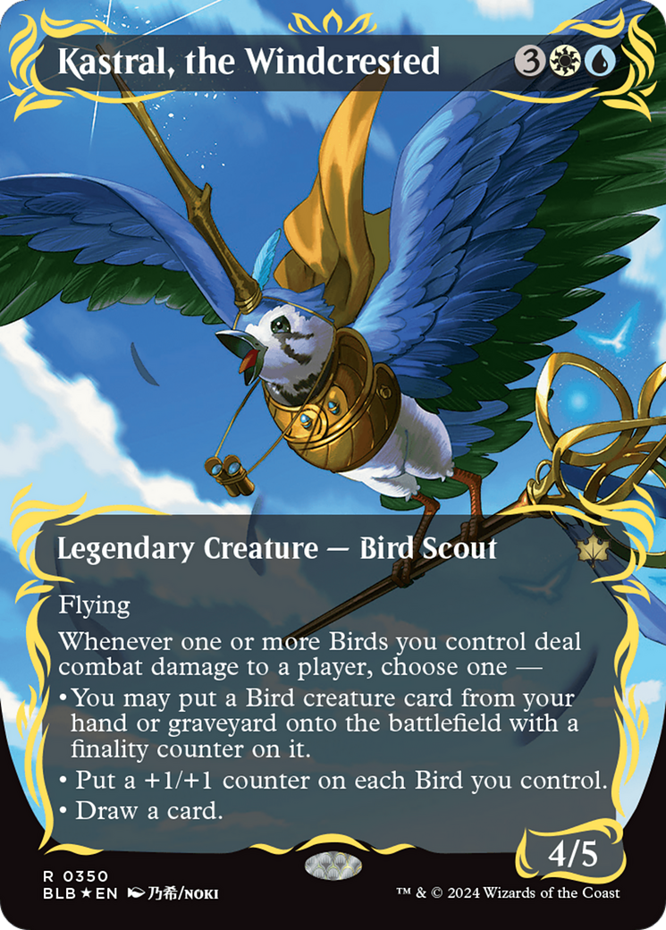 Kastral, the Windcrested (BLB-350) - Bloomburrow: (Showcase) (Borderless) Foil