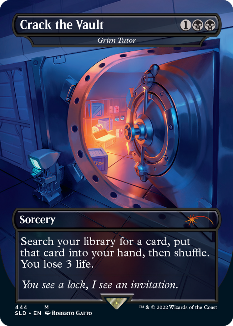 Grim Tutor (SLD-444) - Secret Lair Drop / Crack the Vault (Borderless)