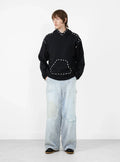 Kapital: Swt Knit Marionette Hoodie - Black - EK-1677LC  - Made in Japan