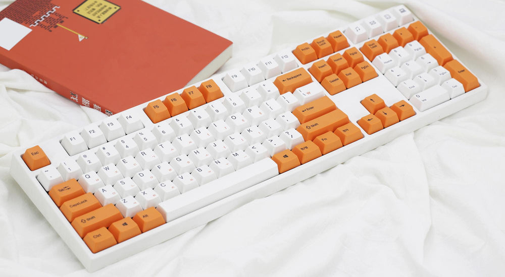Varmilo VA108M Orange and White White LED Dye Sub PBT Mechanical Keyboard