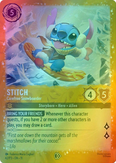 Stitch - Carefree Snowboarder - 42/P3 [Disney Lorcana Promo Cards] [Holofoil]