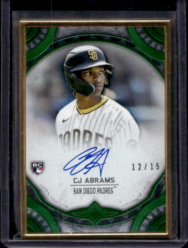 2022 Topps Transcendent CJ Abrams #TCA-CJA Rookie Autograph Green Foil /15