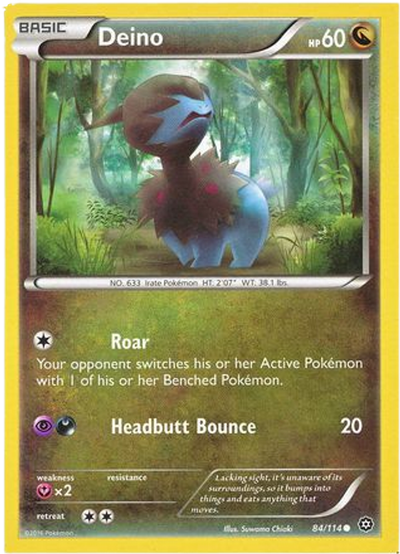 Deino - 84/114 - Common - XY Steam Siege (Square Cut Misprint)