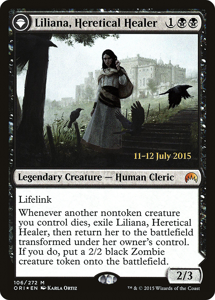 Liliana, Heretical Healer // Liliana, Defiant Necromancer (PRE-106S) - Magic Origins Promos: (originpwdfc) Foil