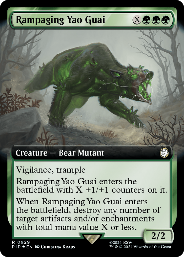 Rampaging Yao Guai (PIP-929) - Fallout: (Extended Art) Foil