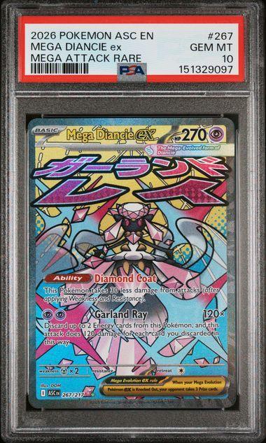 2026 POKEMON ASC EN-ASCENDED HEROES 267 MEGA DIANCIE EX MEGA ATTACK RARE PSA 10