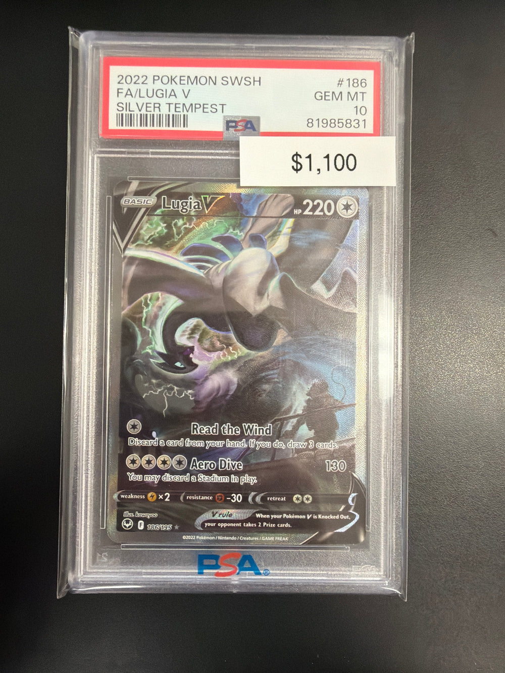 Pokemon Silver Tempest Lugia V #186 PSA 10