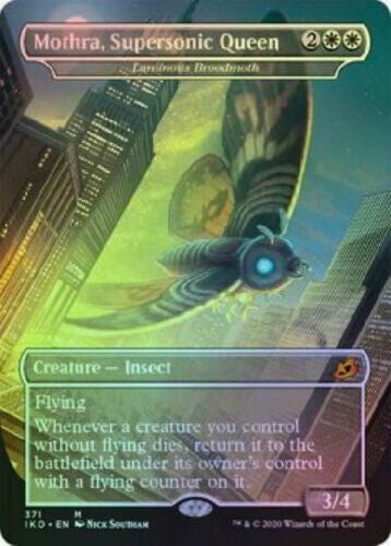 Luminous Broodmoth (IKO-371) - Ikoria: Lair of Behemoths / Mothra, Supersonic Queen (Borderless) Foil