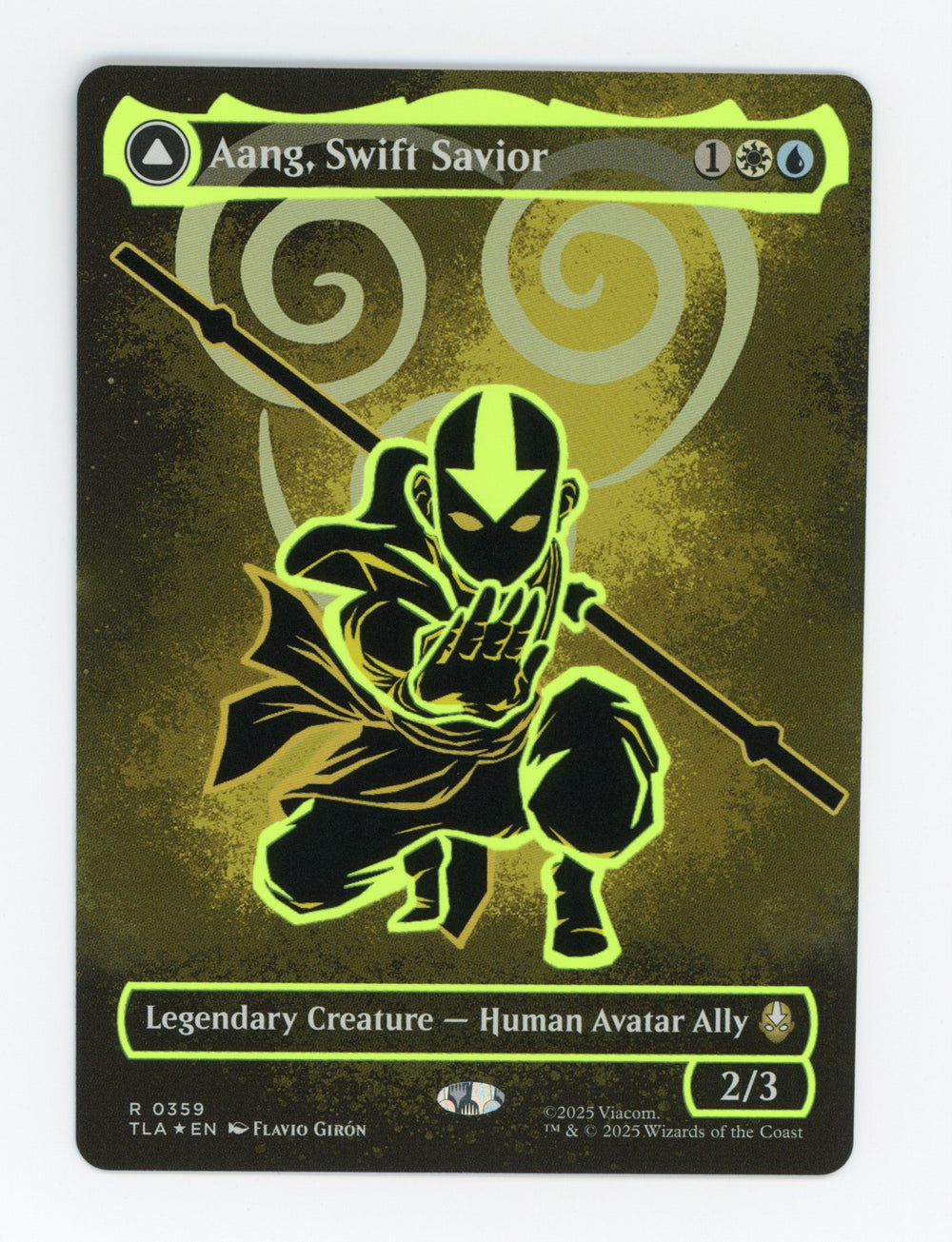 Aang, Swift Savior // Aang and La, Ocean's Fury — Borderless|Battle Pose|Neon Ink — ID 17636