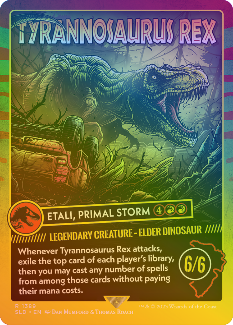 Etali, Primal Storm (SLD-1389â˜…) - Secret Lair Drop / Tyrannosaurus Rex (Borderless) Foil
