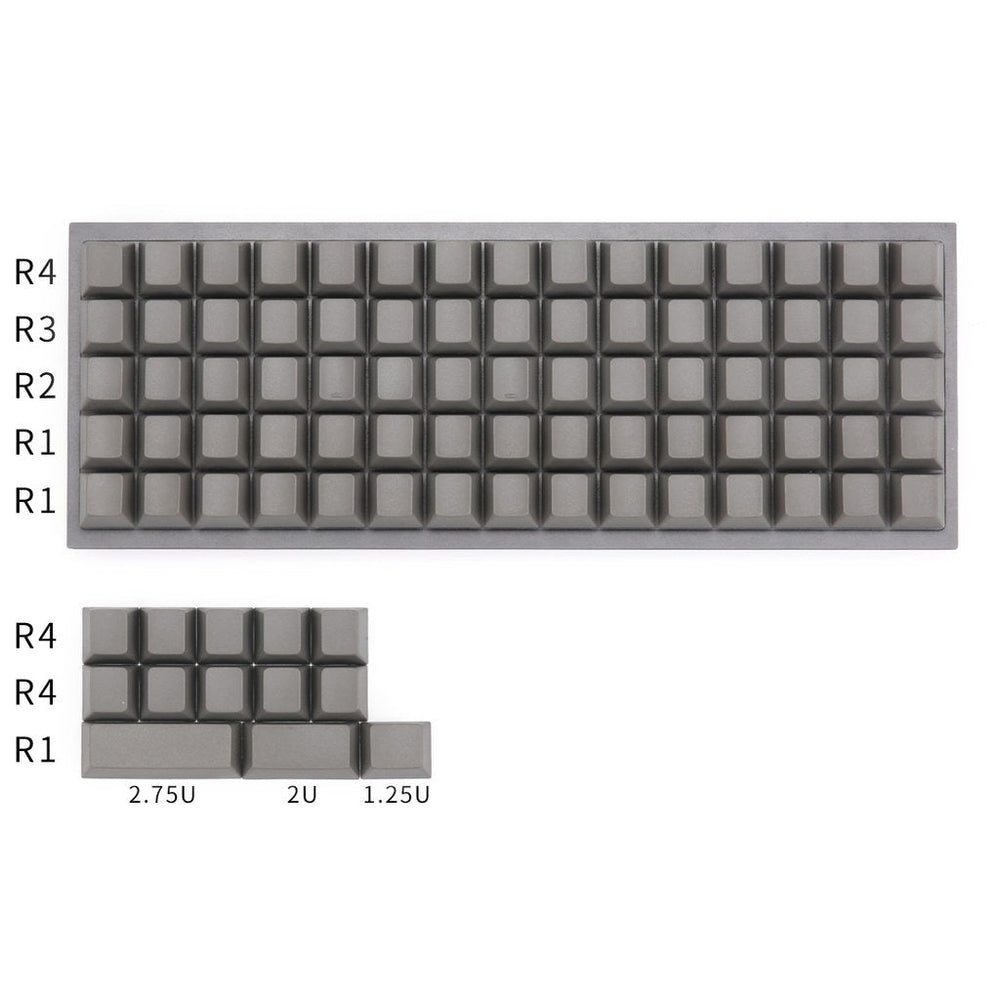 EnjoyPBT PBT Blank Ortholinear Keycap Set Dark Grey