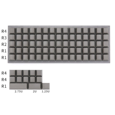 EnjoyPBT PBT Blank Ortholinear Keycap Set Dark Grey