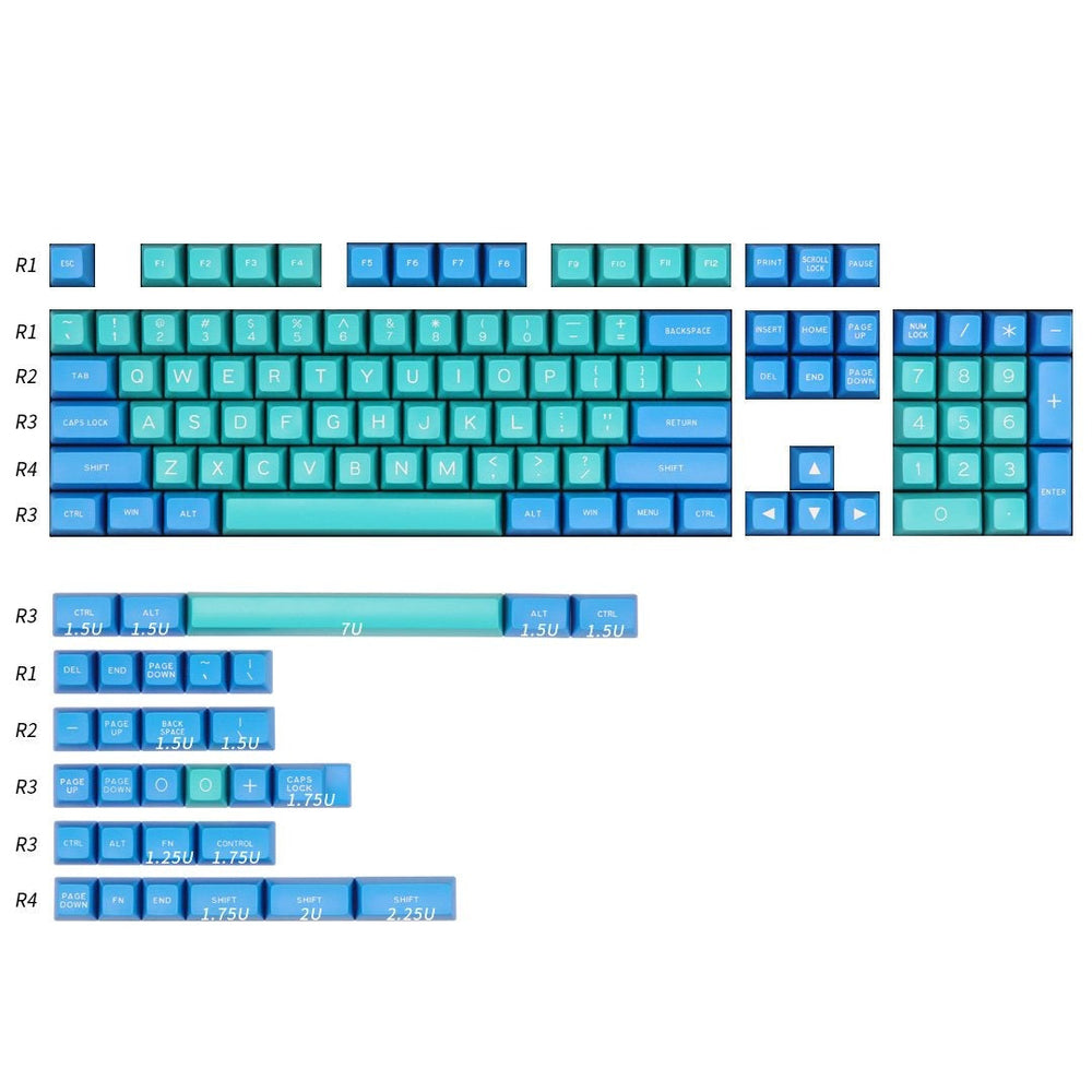 Maxkey Deep Blue 127 Key SA Profile Double Shot ABS Keycap Set
