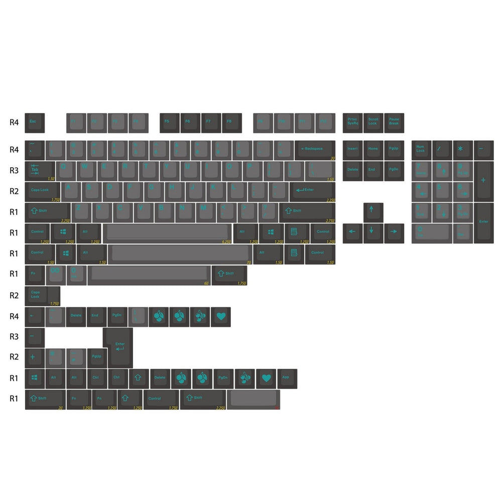 EnjoyPBT Dolch / Teal 153 Key Cherry Profile Double Shot ABS Keycap Set