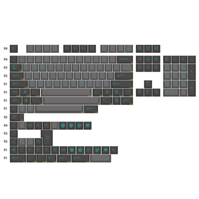 EnjoyPBT Dolch / Teal 153 Key Cherry Profile Double Shot ABS Keycap Set