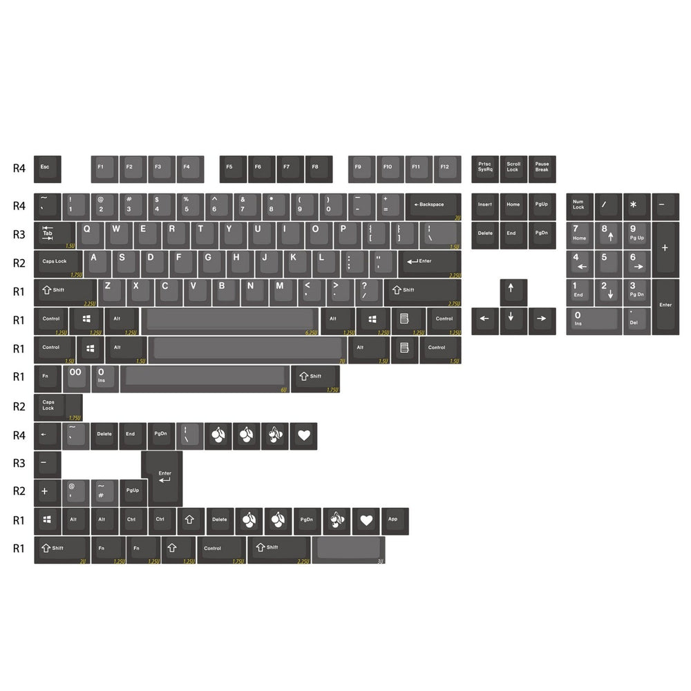 EnjoyPBT Doubleshot ABS Cherry Profile Keycap Set White/Dolch
