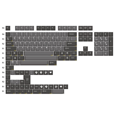 EnjoyPBT Doubleshot ABS Cherry Profile Keycap Set White/Dolch