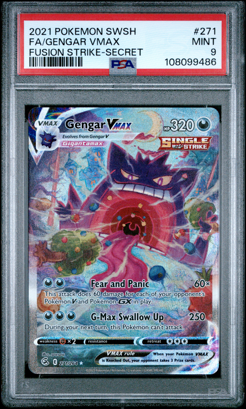 PSA 9 FA/GENGAR VMAX FUSION STRIKE-SECRET