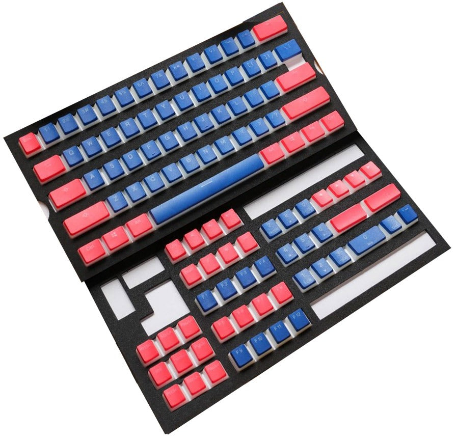 Ducky Blue / Coral Pudding 108 Key OEM Profile Double Shot PBT Keycap Set