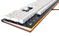 MK Fission White Keycaps White LED Double Shot PBT Mechanical Keyboard