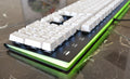 MK Fission White Keycaps White LED Double Shot PBT Mechanical Keyboard